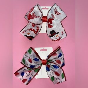 Christmas Hair Bows - Hair Clips - Girls Hair Bows - Snowman Hair Bow